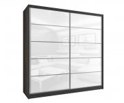 Šatní skříň s posuvnými dveřmi RUBY 200x218 cm KRÁLOVSKÝ EBEN/BÍLÁ